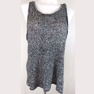 Madewell Black White Marled Linen Tank